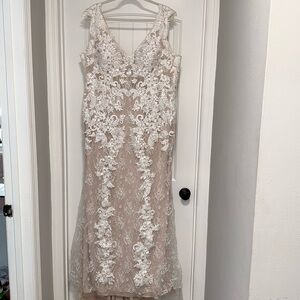 BHLDN lace sheath wedding dress